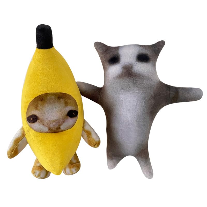バナナ型猫ぬいぐるみ 創造的なバナナ猫のぬいぐるみ,ピンチおもちゃ,幸せな猫,人形の